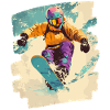 Snowboarder powder snow
