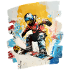 Snowboarder powder snow