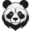 Illustrative panda with gentle features