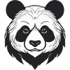 Panda Illustration in Schwarz-Weiß