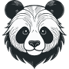 Panda illustration with playful expression