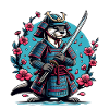 Samurai Otter Mit Kirschblüten