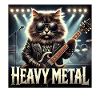 Heavy Metal Cat with Guitar