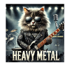 Heavy Metal Cat with Guitar