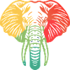 Elefantenkopf bunt