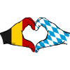 Belgique Bavière drapeau mains coeur