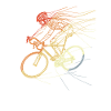 Radfahrerin Zeichnung