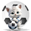 Kitten Mascot with Soccer Ball