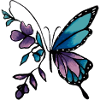 Elegant Butterfly with Floral Accents