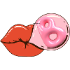 Kissing Lips and Donut Ring