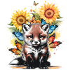 Fox Foxes Nature Flowers Child