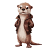 Cooler Otter Mit Lederjacke Illustrationskunst
