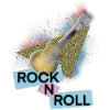 Retro Electric Guitar with Glitter Highlights