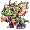 Dinosaur triceratops Pixel Beer