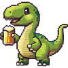 Dinosaur brontosaurus pixel beer