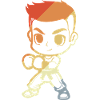 Kickboxer Junge Cartoon