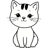 Chat minimaliste dessin au trait