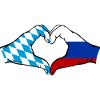 Bavière, Russie, Drapeau, Mains, Coeur