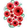 Fleurs rouges (aquarelles)