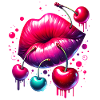 Lips with cherries