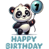Panda Comic Balloon Birthday 1