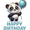 Panda Comic Balloon Birthday