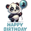 Panda Comic Balloon Birthday 3