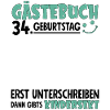 Guestbook 34 Birthday Sign Children's