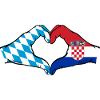 Bavière, Croatie, Drapeau, Mains, Coeur