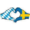 Bavière, Suède, Drapeau, Aiguilles, Coeur