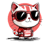 Cool cat with sunglasses