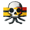 Skull with tentacles and flag