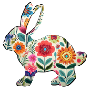Florale Osterhasen-Silhouette - Boho Chic