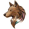 Stylized wolf head logo
