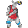 Rhino Volleyball Player Volleyball