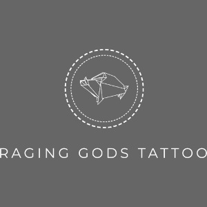 Raging Gods Tattoo Logo Weiß