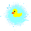 Yellow Duck on Blue Splash