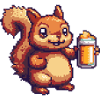 Eichhörnchen Pixel Bier