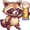 Raccoon Pixel Bière