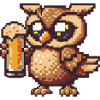 Eule Pixel Bier