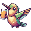 Hummingbird Bird Pixel Beer