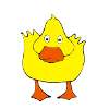 Yellow cartoon duck
