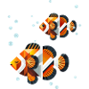 Two Clownfish – Geometric Ocean Illustration