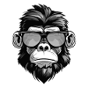 Monkey Head Portrait Cool