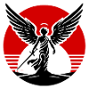 Silhouette Angel Red Sun