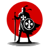 Silhouette Knight Red Sun