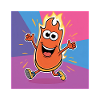 Flame Buddy Run Bright Cartoon