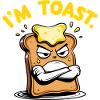 Angry Toast Cartoon Design