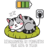 Recharging in Progress Cat