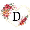 Floral Golden Heart Letter